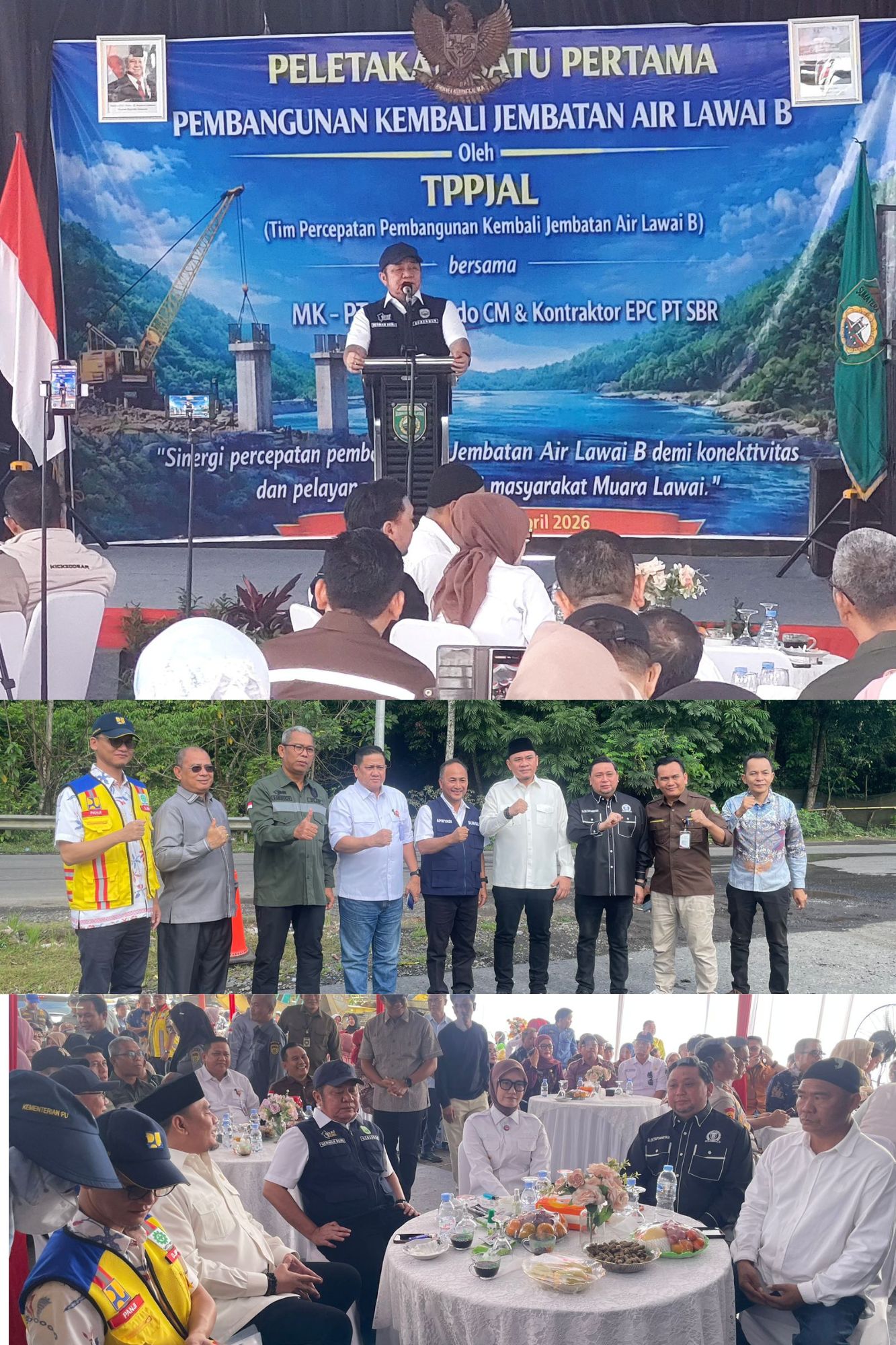Peletakan Batu Pertama Pembangunan Kembali  Jembatan Air Lawai B di Desa Muara Lawai Kabupaten Lahat