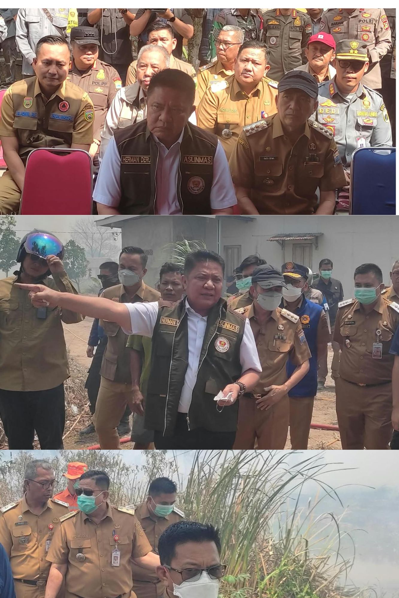Kepala Dinas Lingkungan Hidup dan Pertanahan Prov. Sumsel Mendampingi Bapak  Gubernur Sumatera Selatan Peninjauan Posko Karhutla  