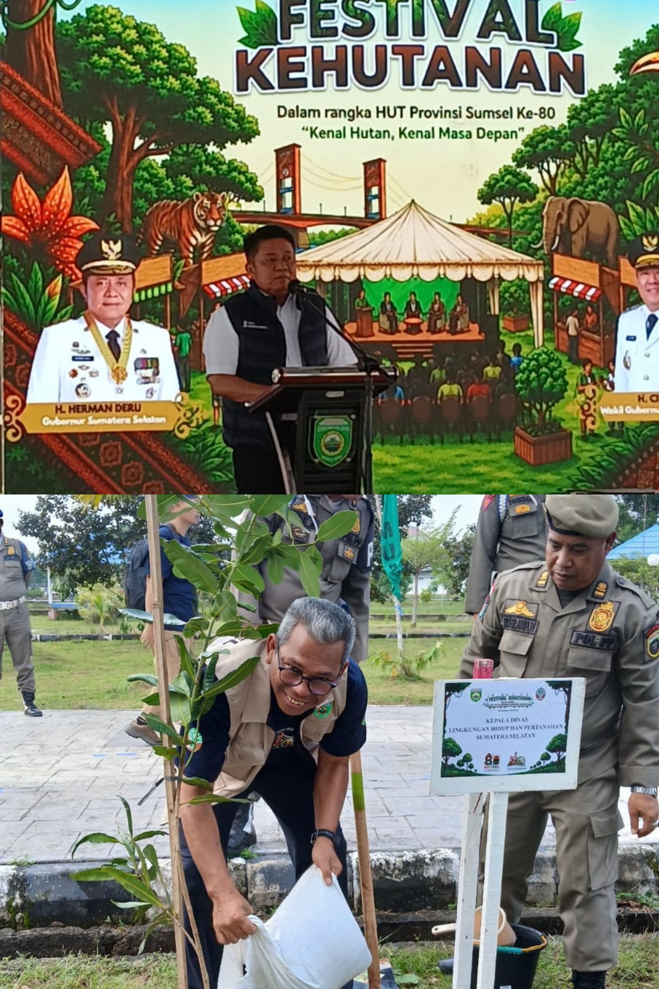 Bapak Gubernur  Sumatera Selatan Membuka Acara Festival Kehutanan