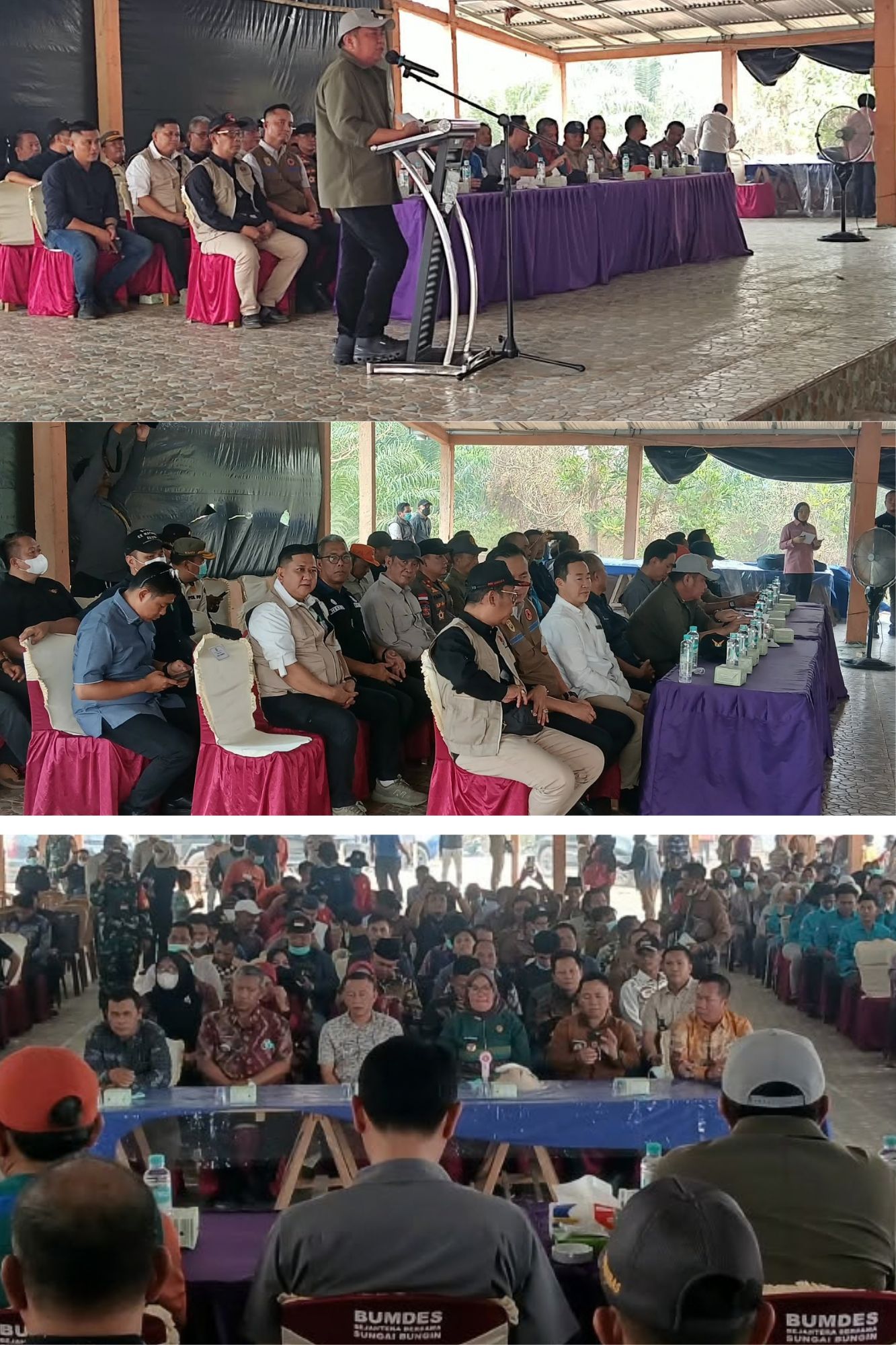 Kepala Dinas Lingkungan Hidup dan Pertanahan Provinsi Sumatera Selatan Mendampingi Gubernur Sumsel Acara Rapat Evaluasi Penanganan Karhutla Diwilaya OKI di Desa Sungai Bungen ll Kec.Pangkalan Lampam Kab.OKI