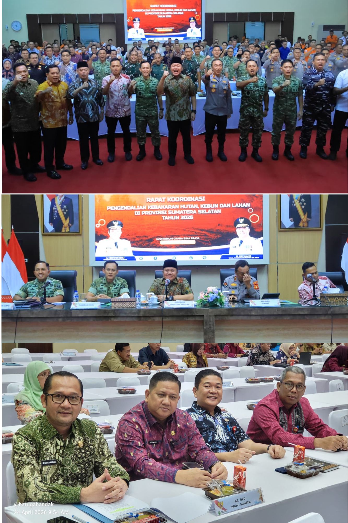 Bapak Gubernur Sumsel H Herman Deru  Membuka Rakor Pengendalian Karhutla 2026, Tekankan Strategi Pencegahan Berbasis Informasi BMKG