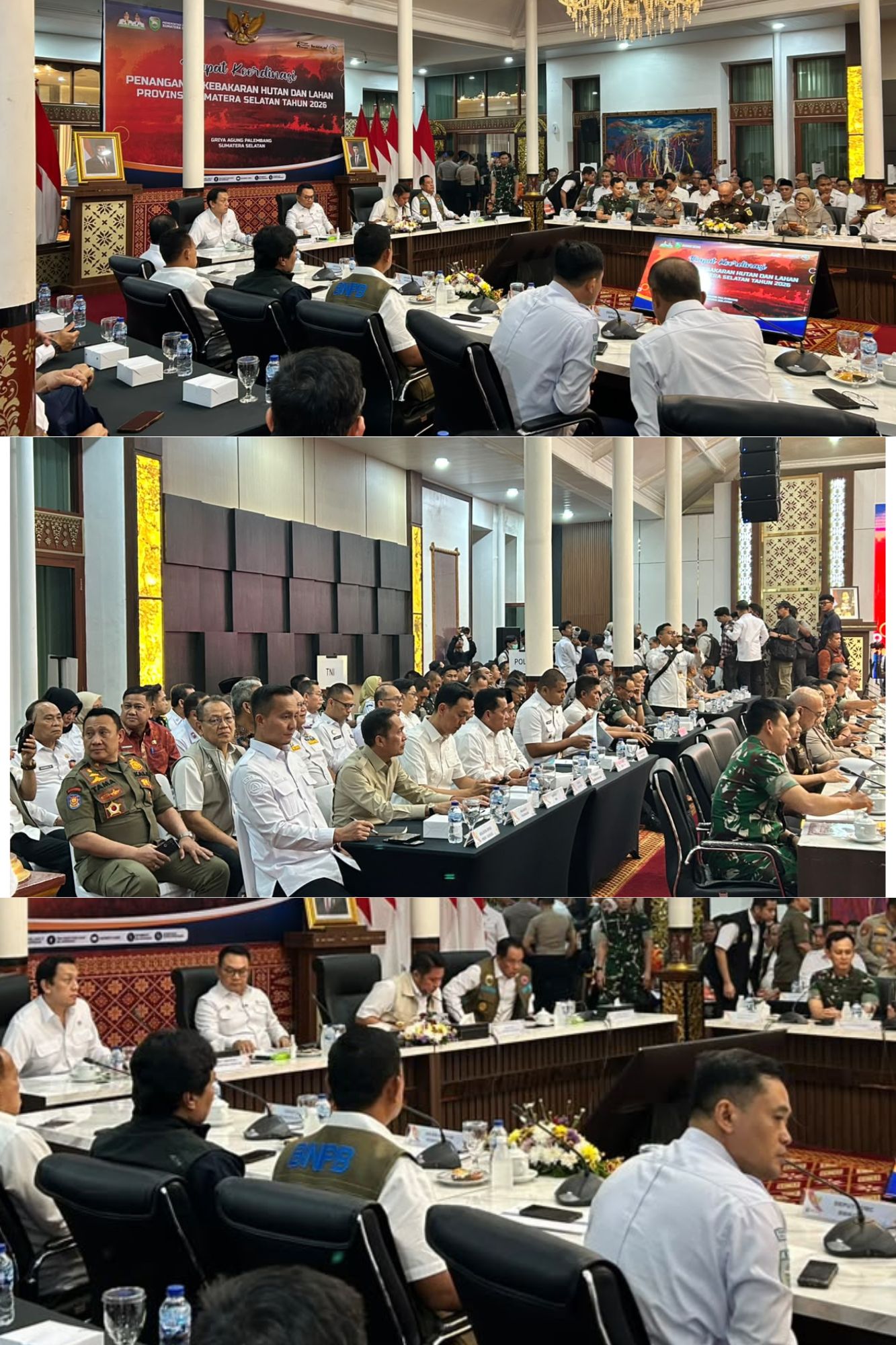 Mengikuti Rapat Koordinasi Penanganan Kebakaran Hutan dan Lahan Provinsi Sumatera Selatan Bertempat di Griya Agung Palembang