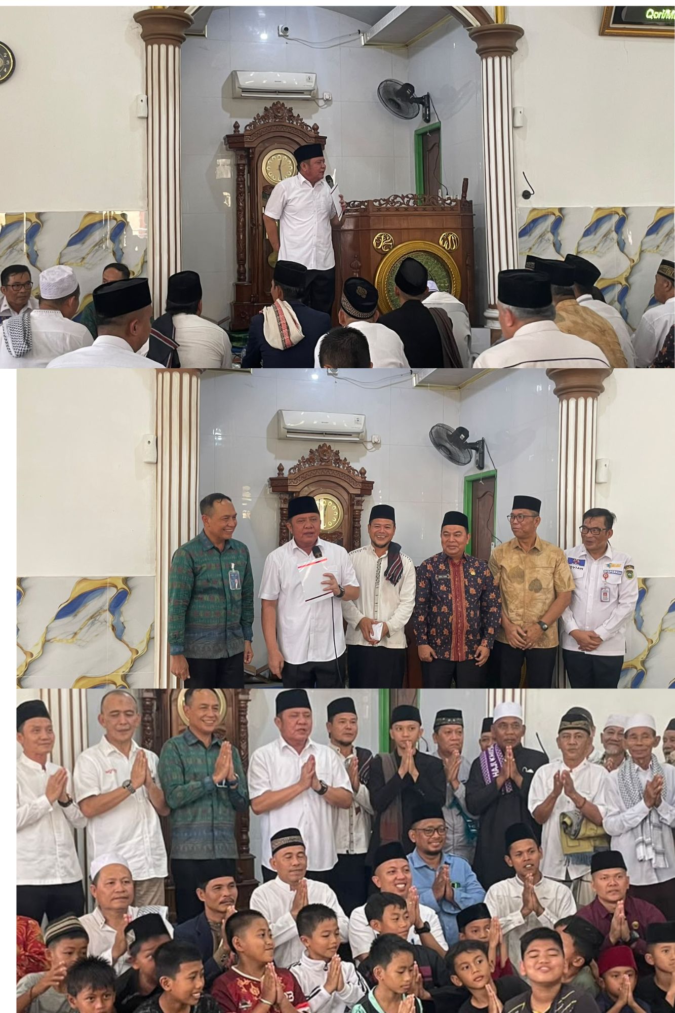 Kepala Dinas Lingkungan Hidup dan Pertanahan Prov Sumsel Mendampingi Gubernur Sumatera Selatan Safari Sholat Jum'at di Masjid Al ittihad sungai tenang kelurahan pulo kerto kec. Gandus Palembang