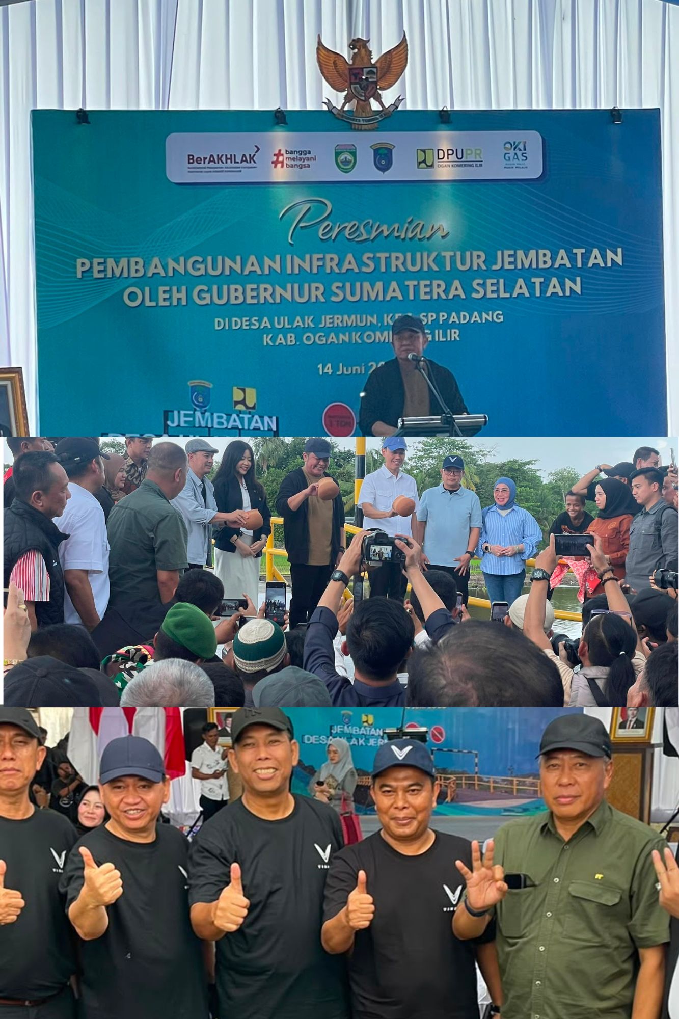 Resmikan Empat Jembatan di OKI, Gubernur HD Penuhi Harapan Masyarakat Permudah Akses Antar Wilayah
